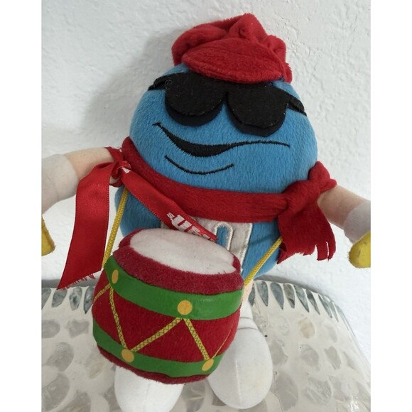 M&M's Collectible Spinning Candy Dispenser & Blue M&M Plush Drummer Lot of 2 - Picture 12 of 15